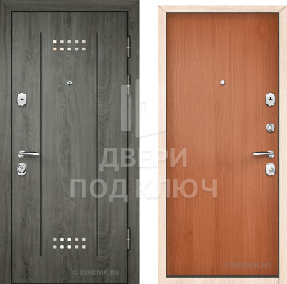 Трехконтурная входная металлическая дверь серая в коттедж ДПК-8833